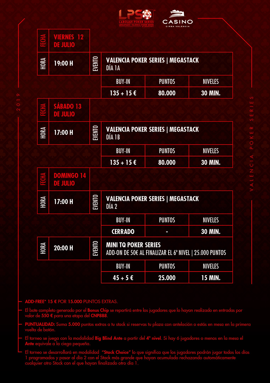 Calendario Laroush Poker Series